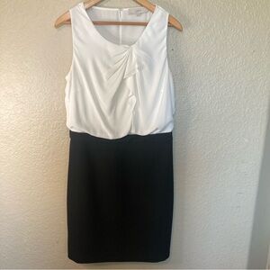 LOFT Black White Ruffle Dress Women’s Size 8 Evening Out Business Career Office